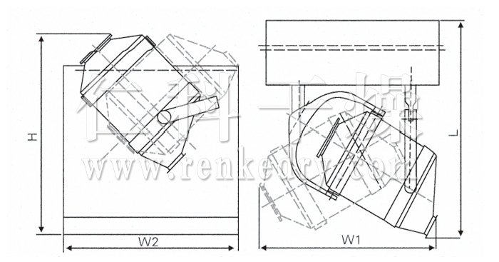 三維運動混合機結構示意圖 三維運動混合機結構示意圖